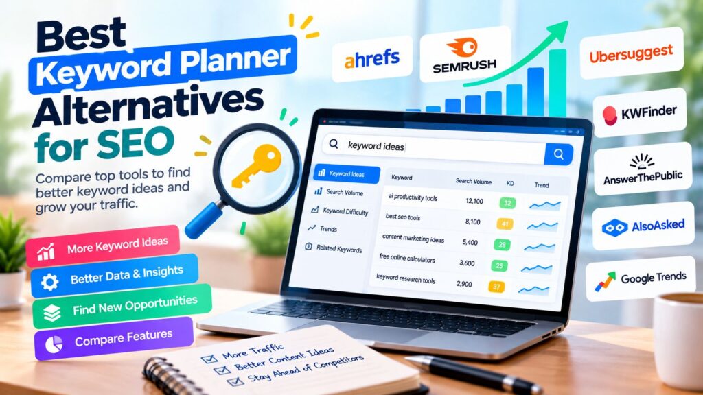 Best Google Keyword Planner alternatives for SEO with keyword research tools and analytics