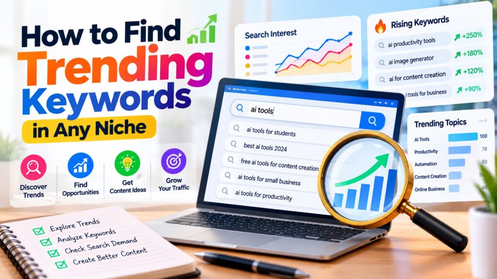 How to find trending keywords in any niche using SEO tools and search trend analysis